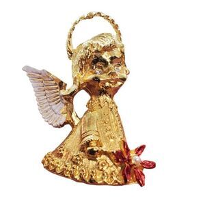 Vintage Gerry’s Angel holding pearl centered Poinsettia.
